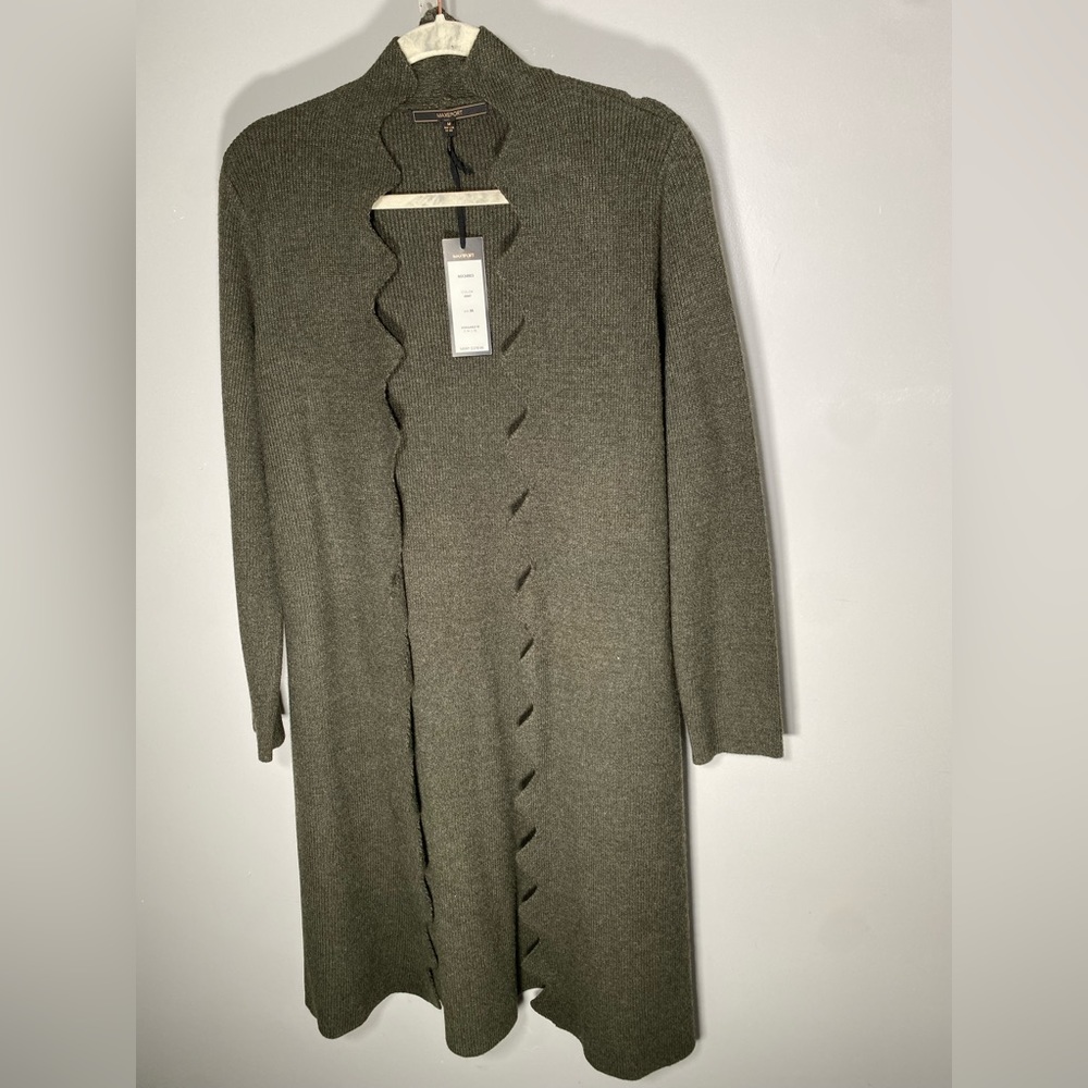 NWT Max sport Duster Long Lux Cardigan - Color: army sweater - Size M